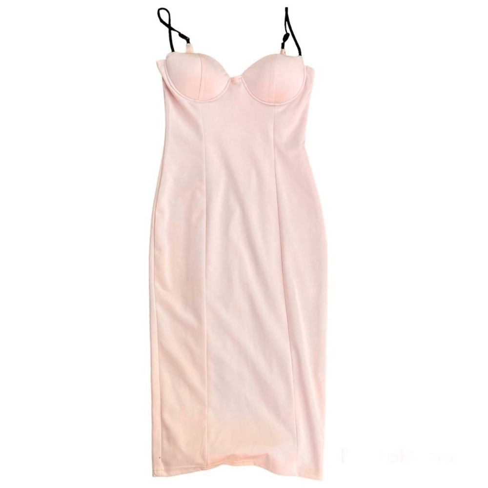 Pink Boutique UK Pink Corset Bustier Midi Dress